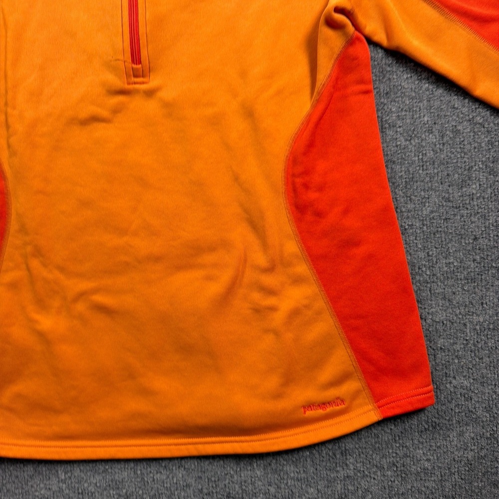 Patagonia Capilene Expedition Fleece Pullover Womens L Orange 1/4 Zip Thumbhole - Picture 6 of 16
